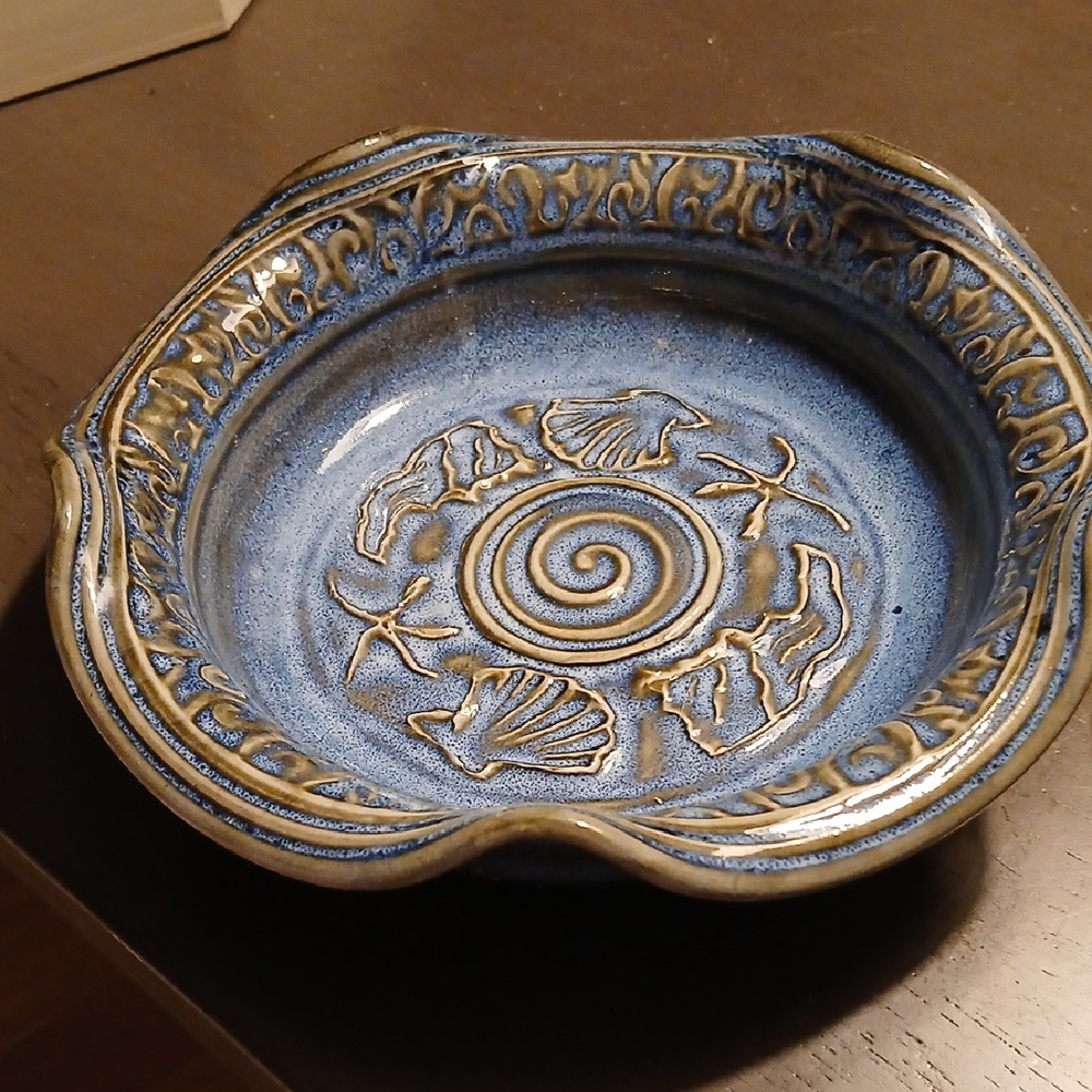 Blue and Brown Ceramic Art Fishman Brie Baker